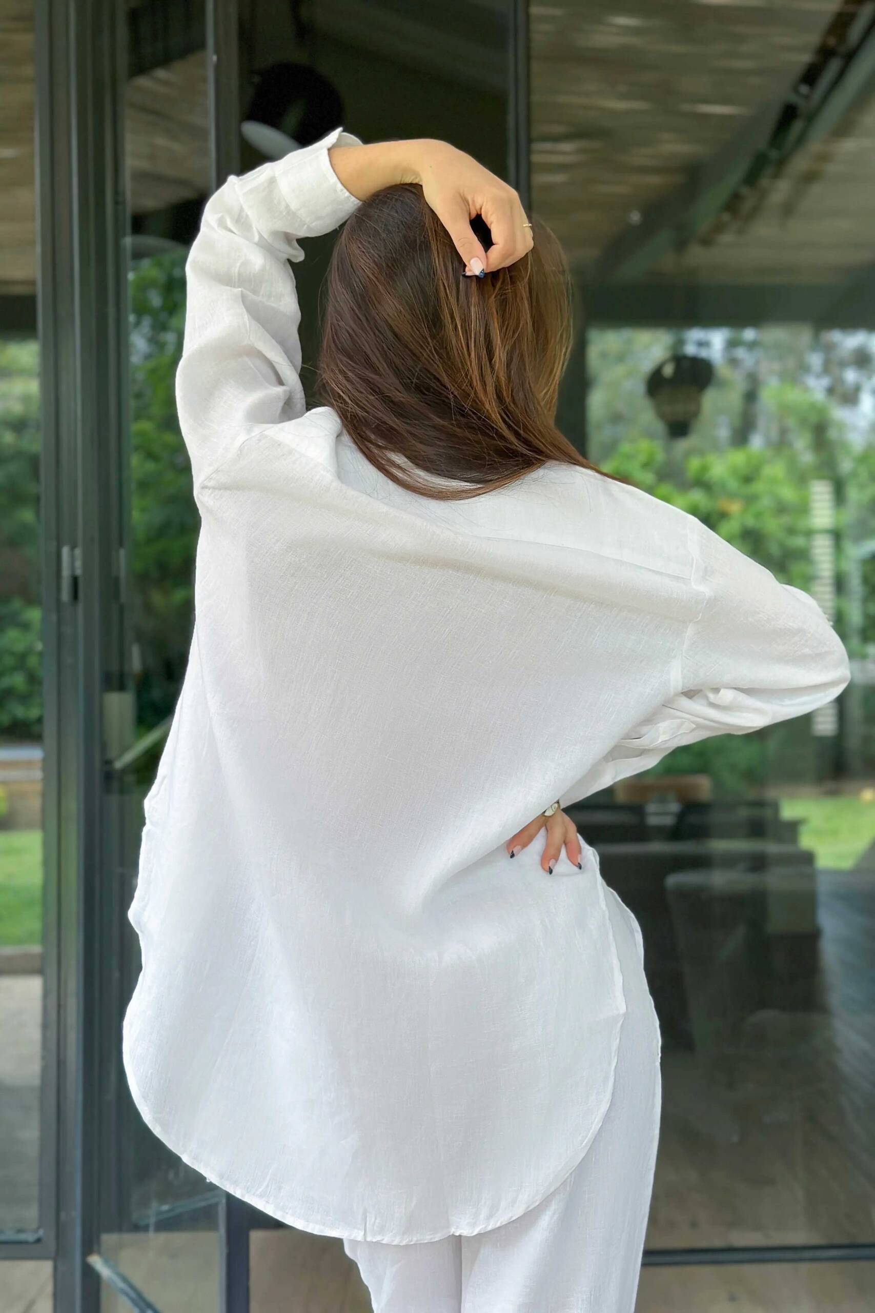 Lia Linen Shirt - White
