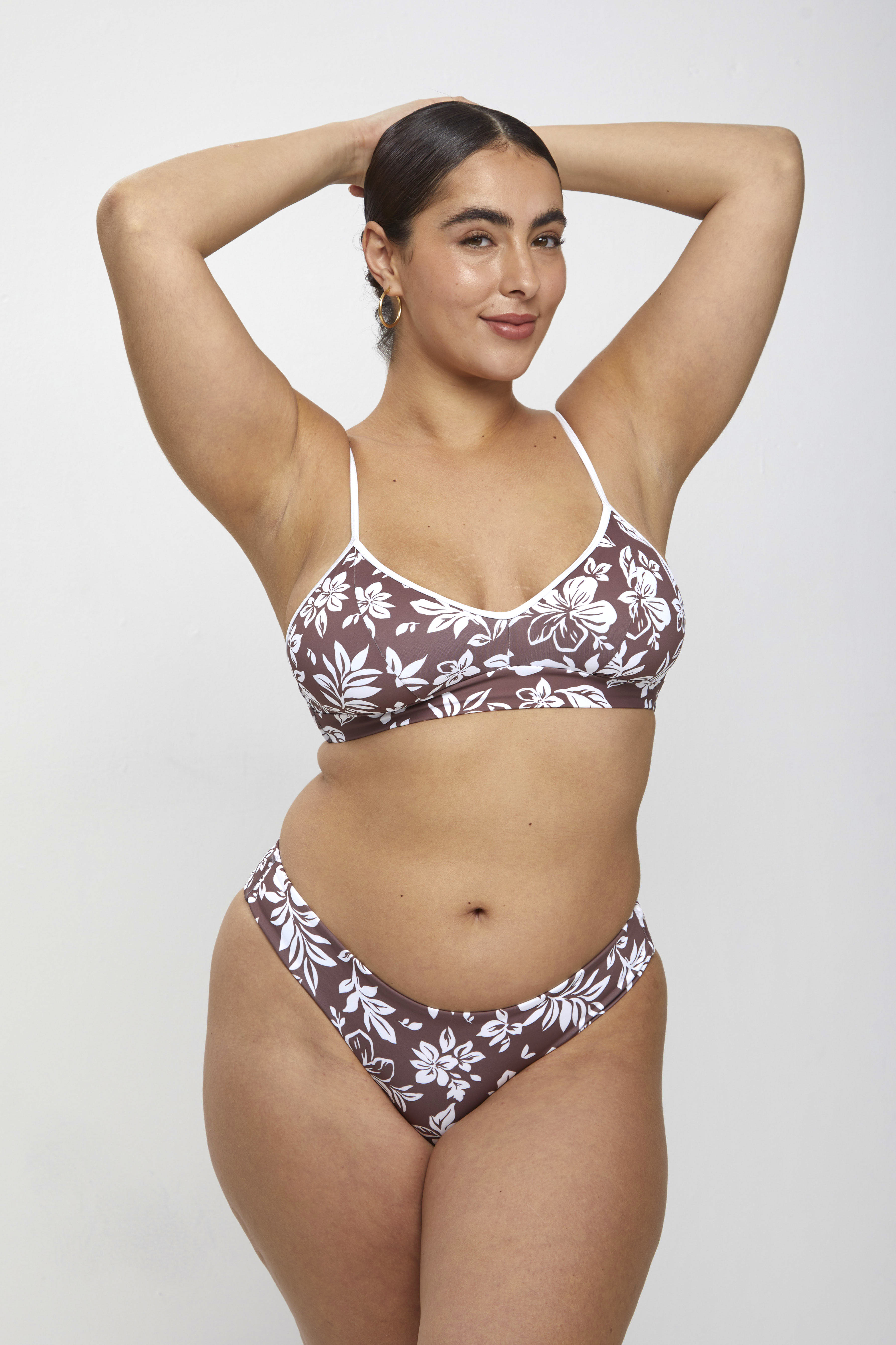 Noosa top - Brown hibiscus