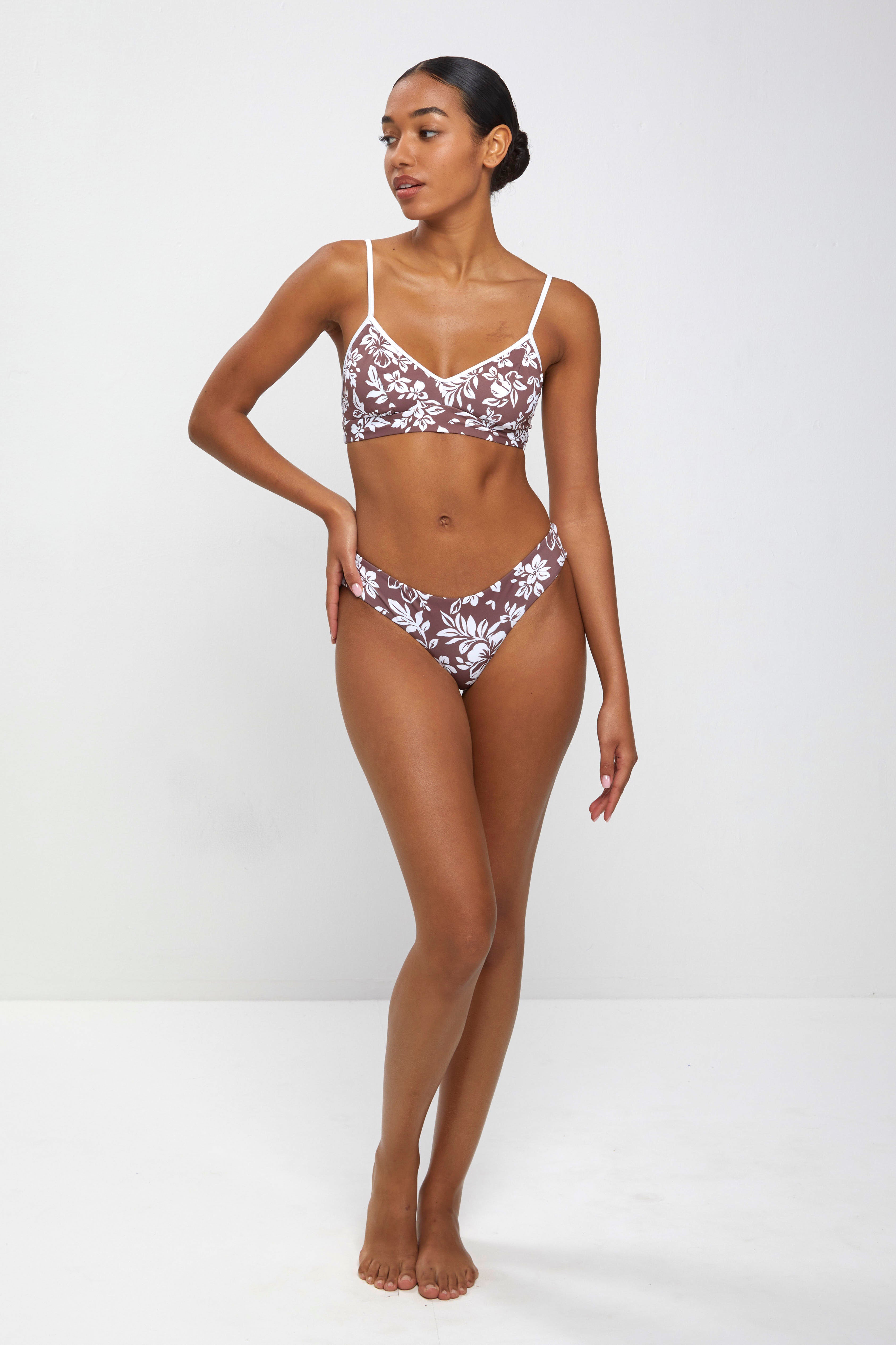 Noosa top - Brown hibiscus