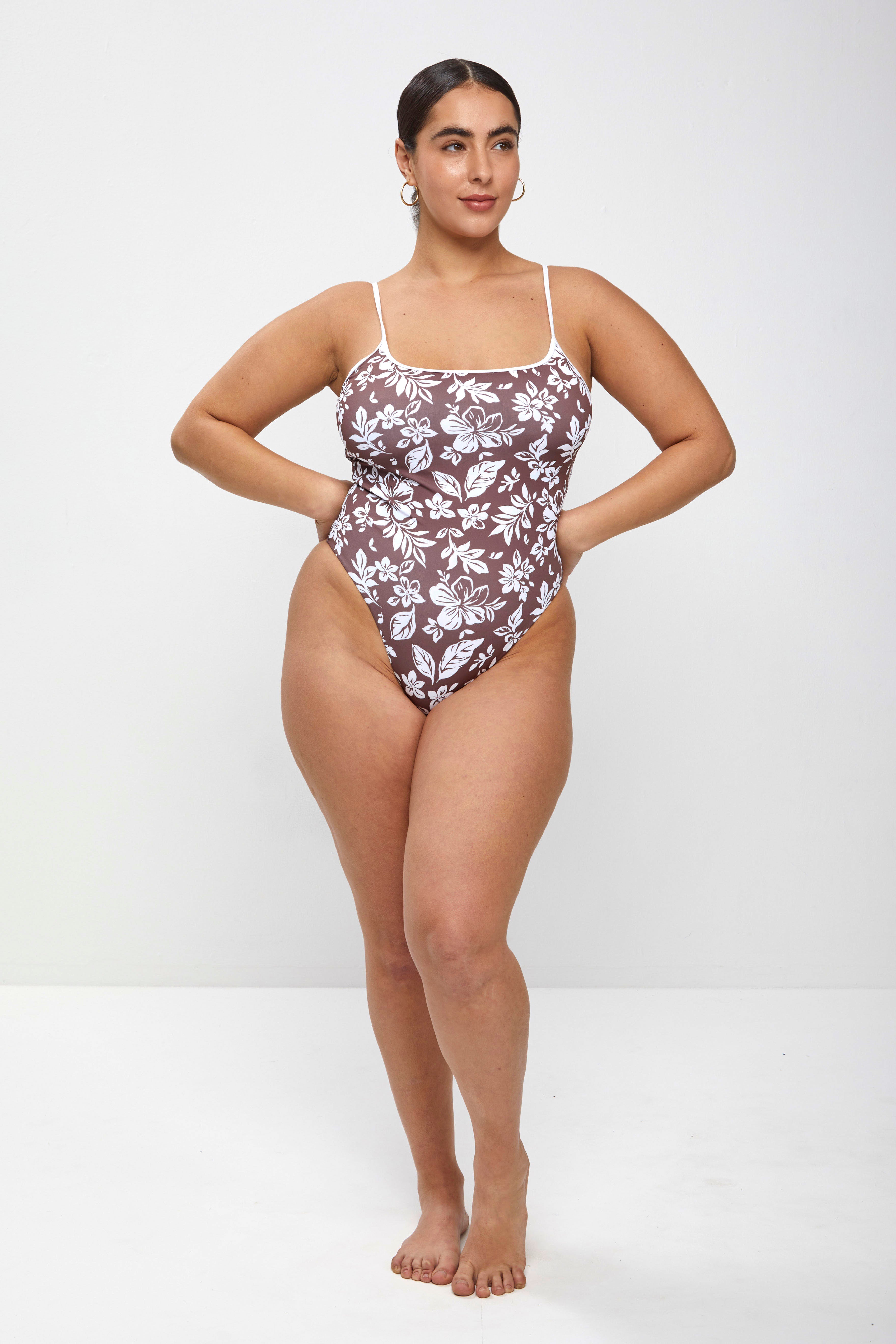 Maya onepiece - Brown hibiscus