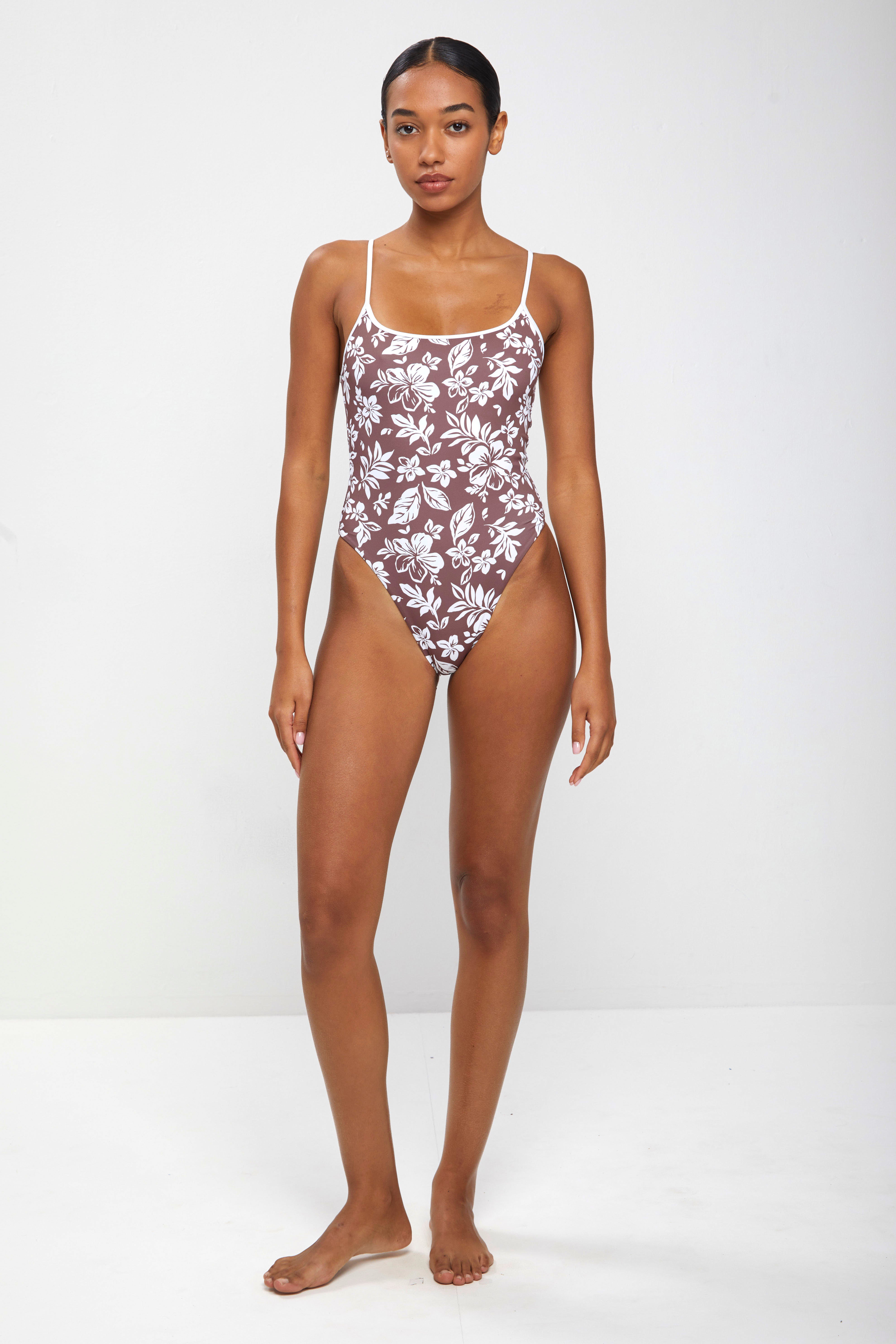 Maya onepiece - Brown hibiscus